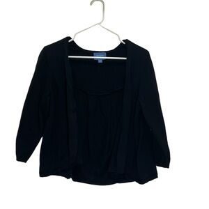 Simply Vera Vera Wang Black 3/4 Sleeve Knit Cardigan Size L Women Casual
